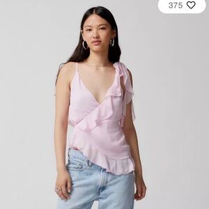 UO Belle Ruffle Wrap Top